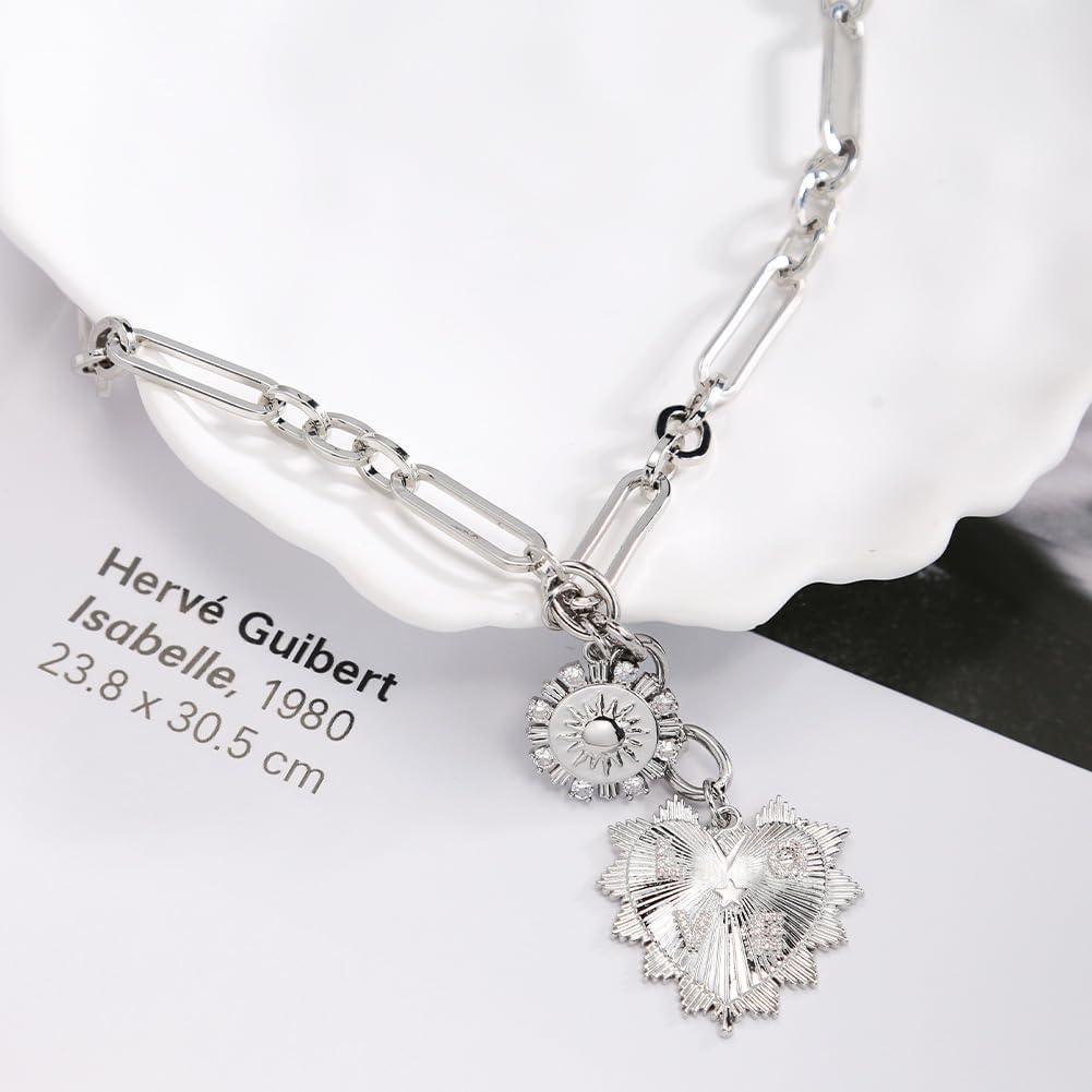 Collar Colgante Corazón del Sol Elefezar Baño de Oro 18K 45.72 cm