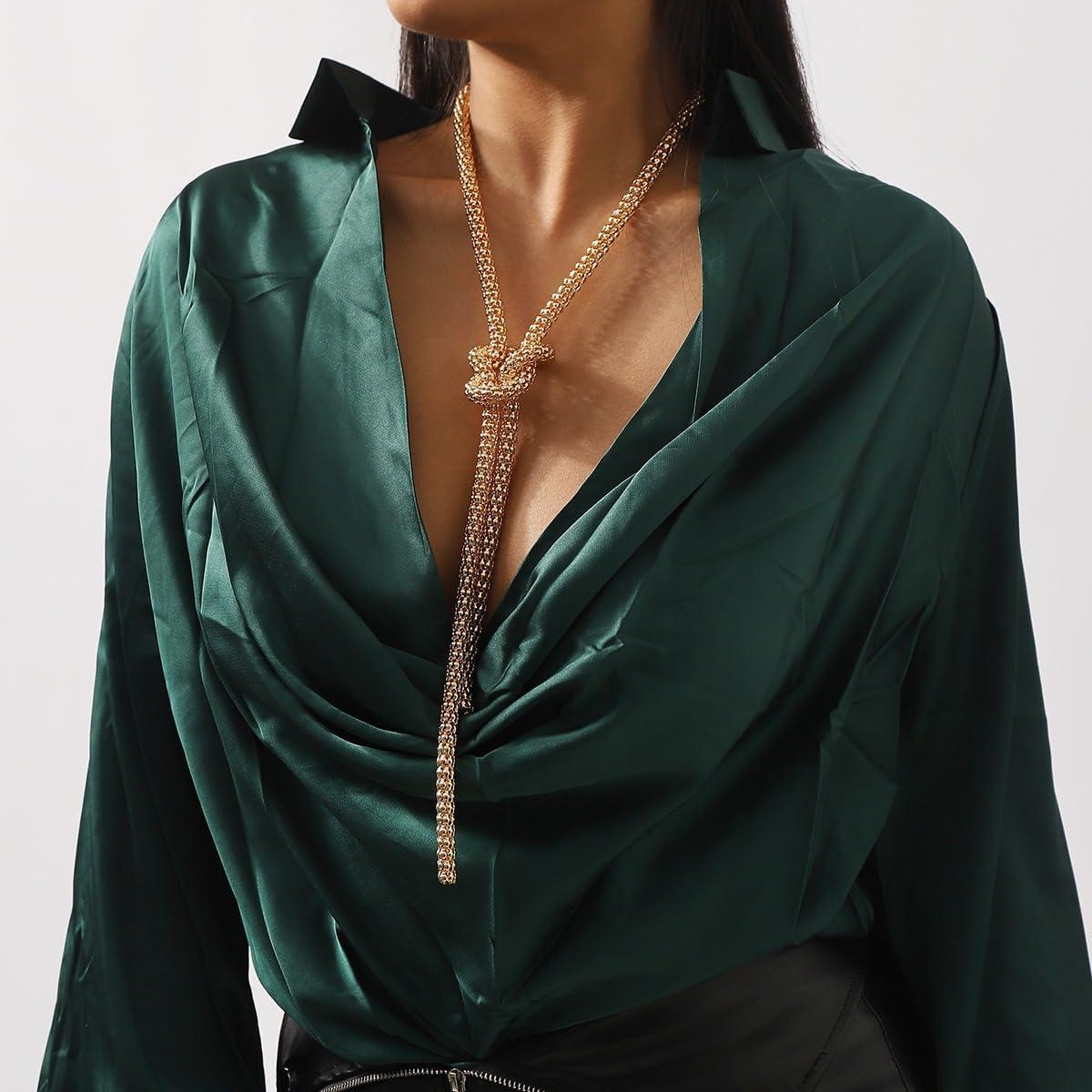 Collar Choker de Cadena Gruesa Baño de Oro para Mujeres