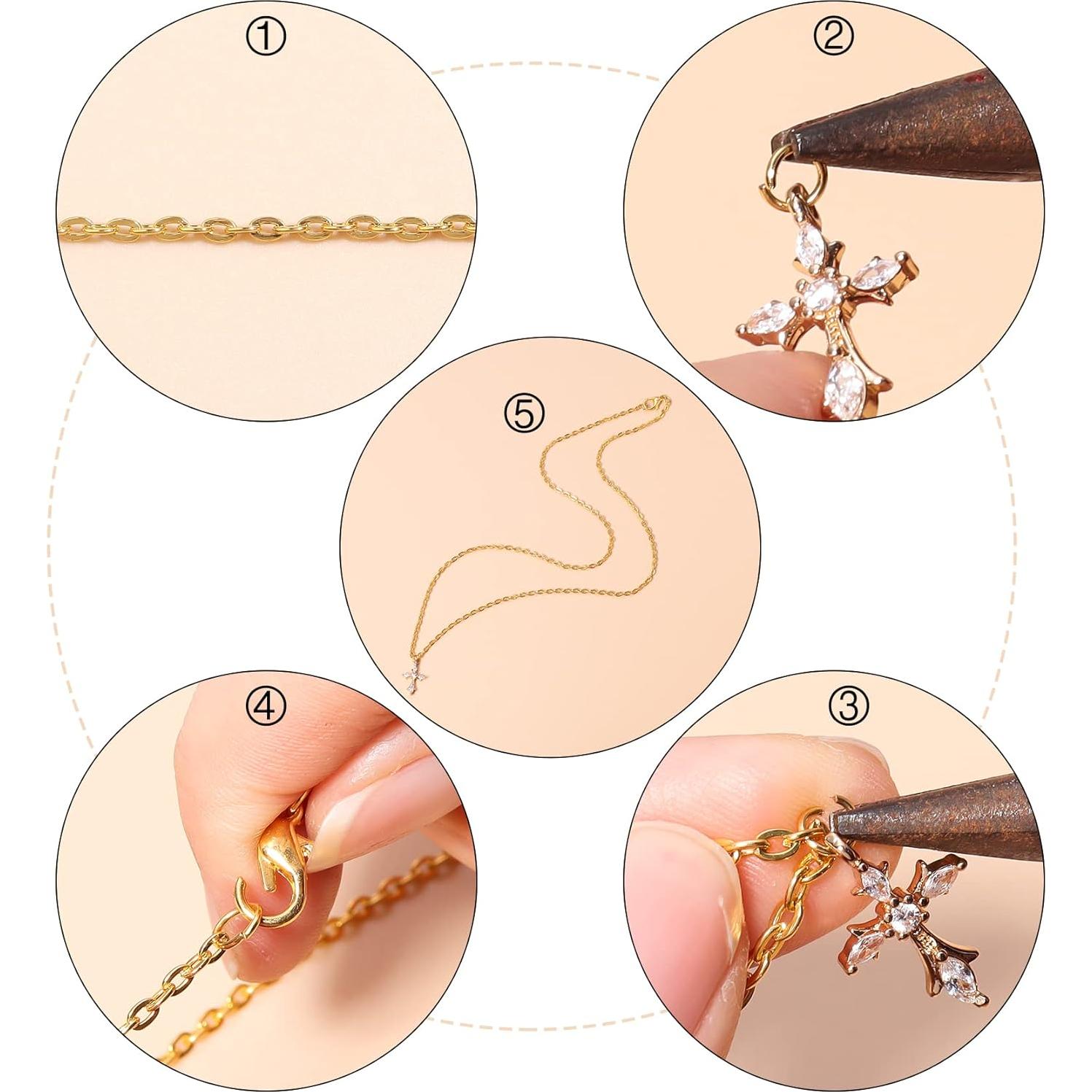 Cadenas de Collar Forise 24pcs 2mm Baño de Oro 45cm