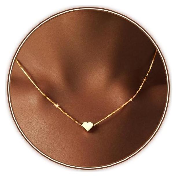Collar Dainty Corazón Dorado 14K para Mujeres - Joyería Elegante
