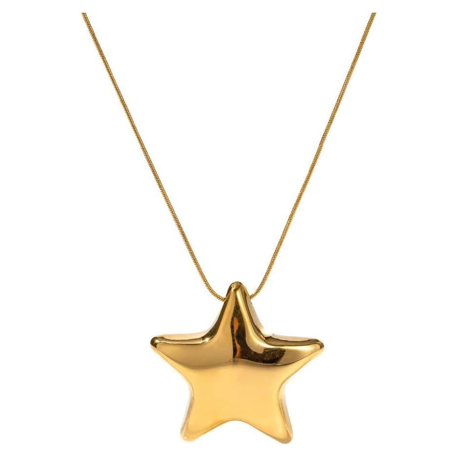 Collar Choker Estrella Minimalista Acero Inoxidable 18k Dorado
