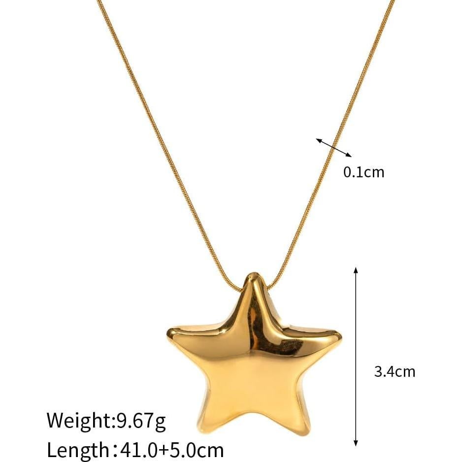 Collar Choker Estrella Minimalista Acero Inoxidable 18k Dorado