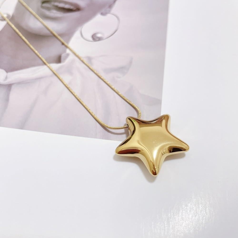 Collar Choker Estrella Minimalista Acero Inoxidable 18k Dorado