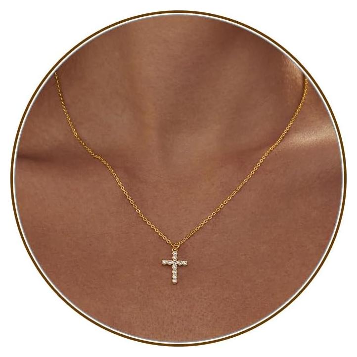 Collar de Cruz de Oro 18K para Mujeres - Joyería de Fe