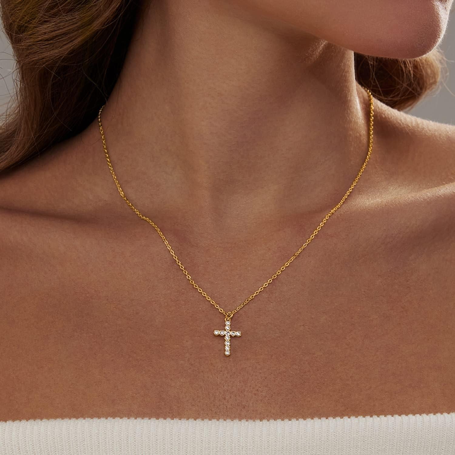 Collar de Cruz de Oro 18K para Mujeres - Joyería de Fe