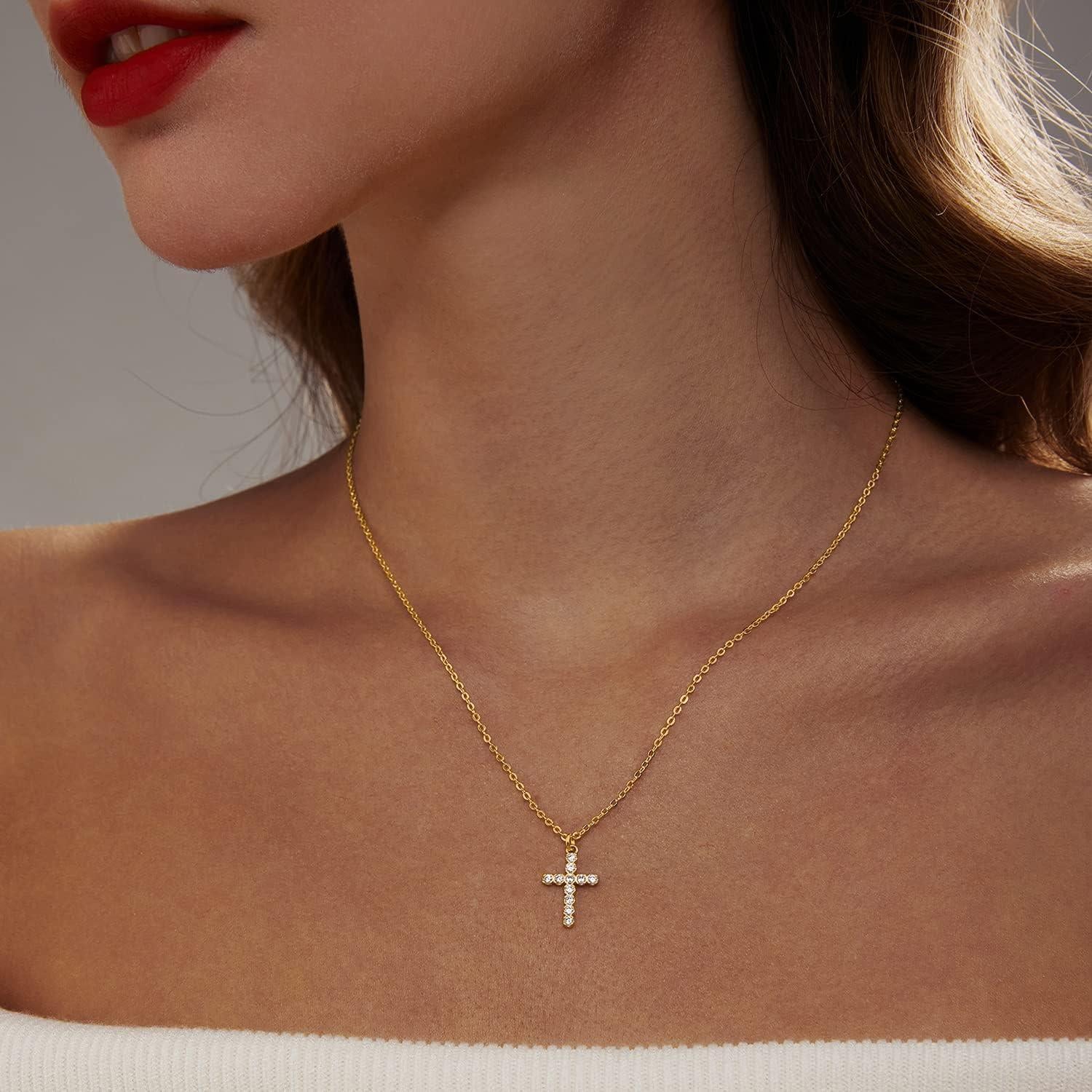 Collar de Cruz de Oro 18K para Mujeres - Joyería de Fe