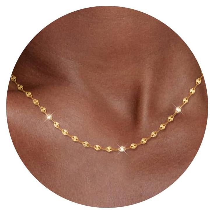 Collar de cadena de plata esterlina 925 Carffordo 40.64 cm oro 16K