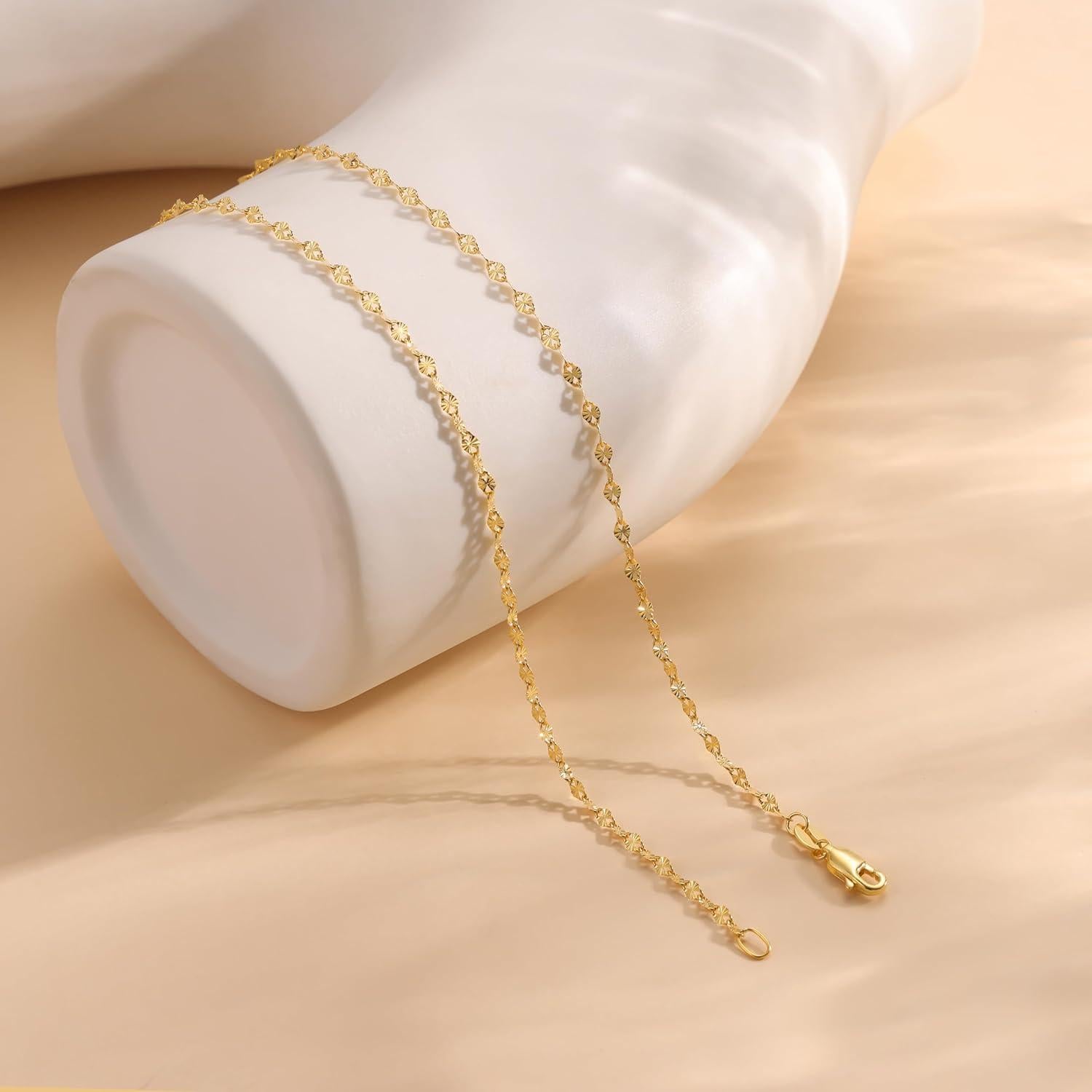 Collar de cadena de plata esterlina 925 Carffordo 40.64 cm oro 16K