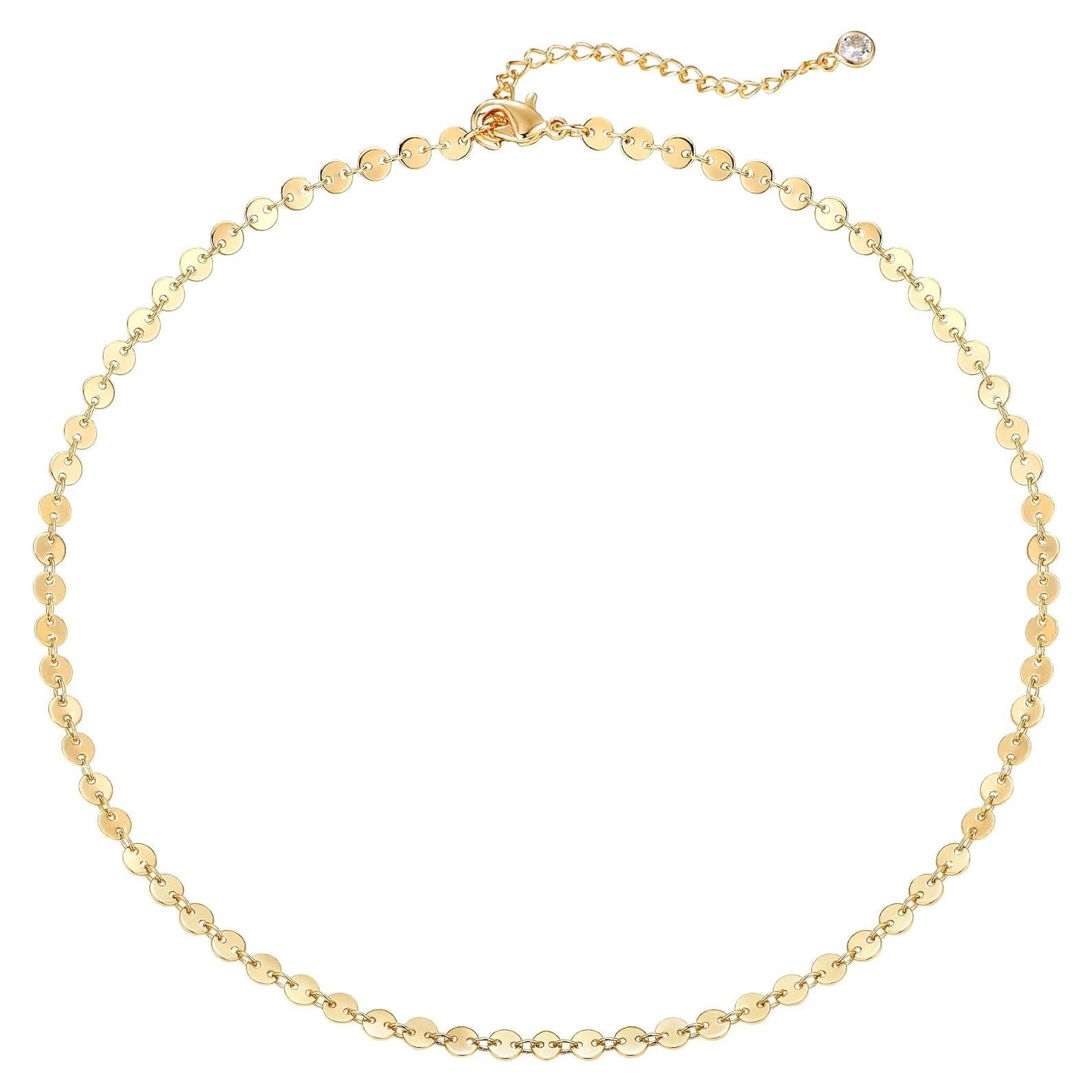 Collar Choker Dremmy Studios Oro 14K Minimalista 16"+2"