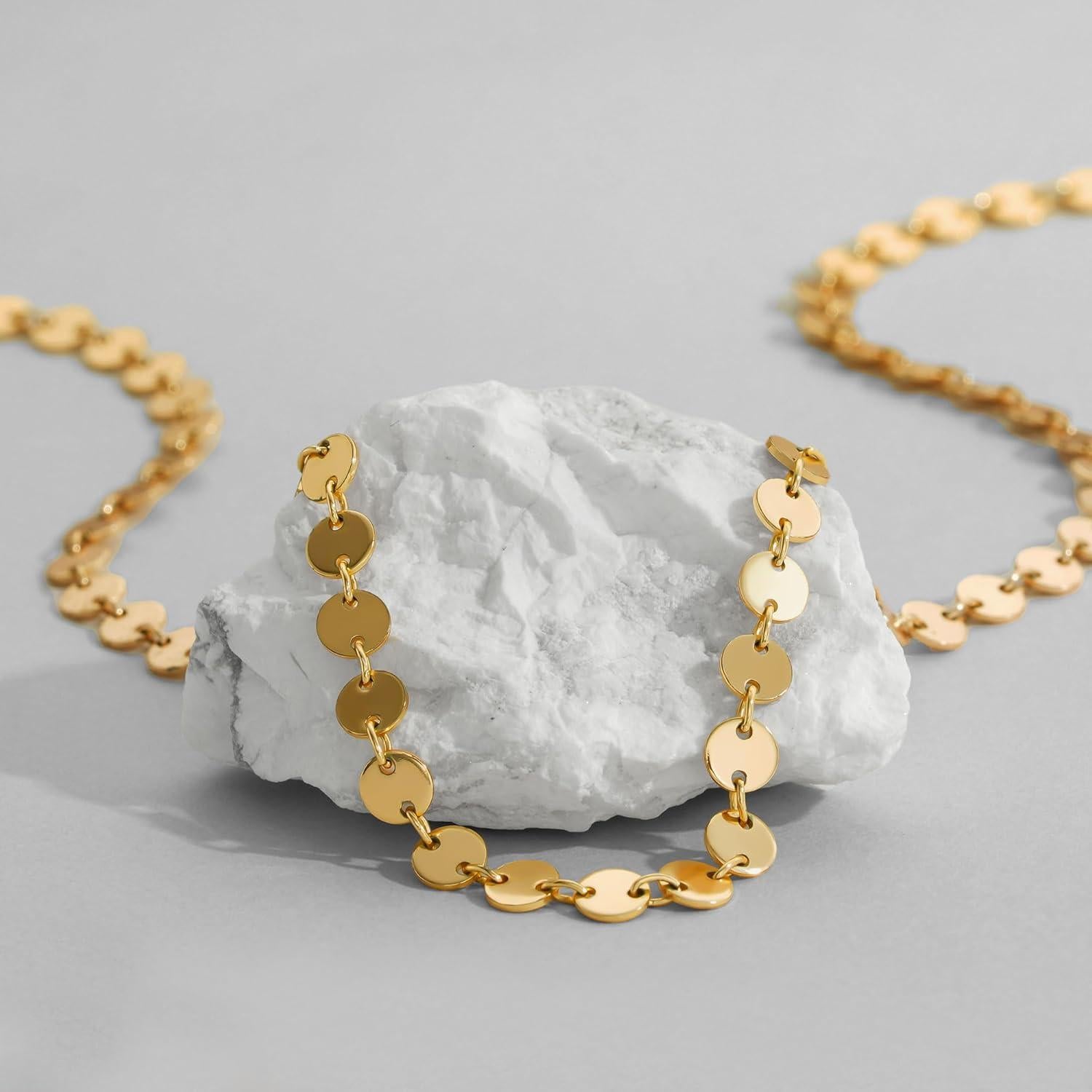 Collar Choker Dremmy Studios Oro 14K Minimalista 16"+2"