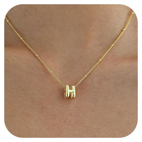 Collar de Iniciales Burbuja Dorado Zvcofun 40cm Ajustable