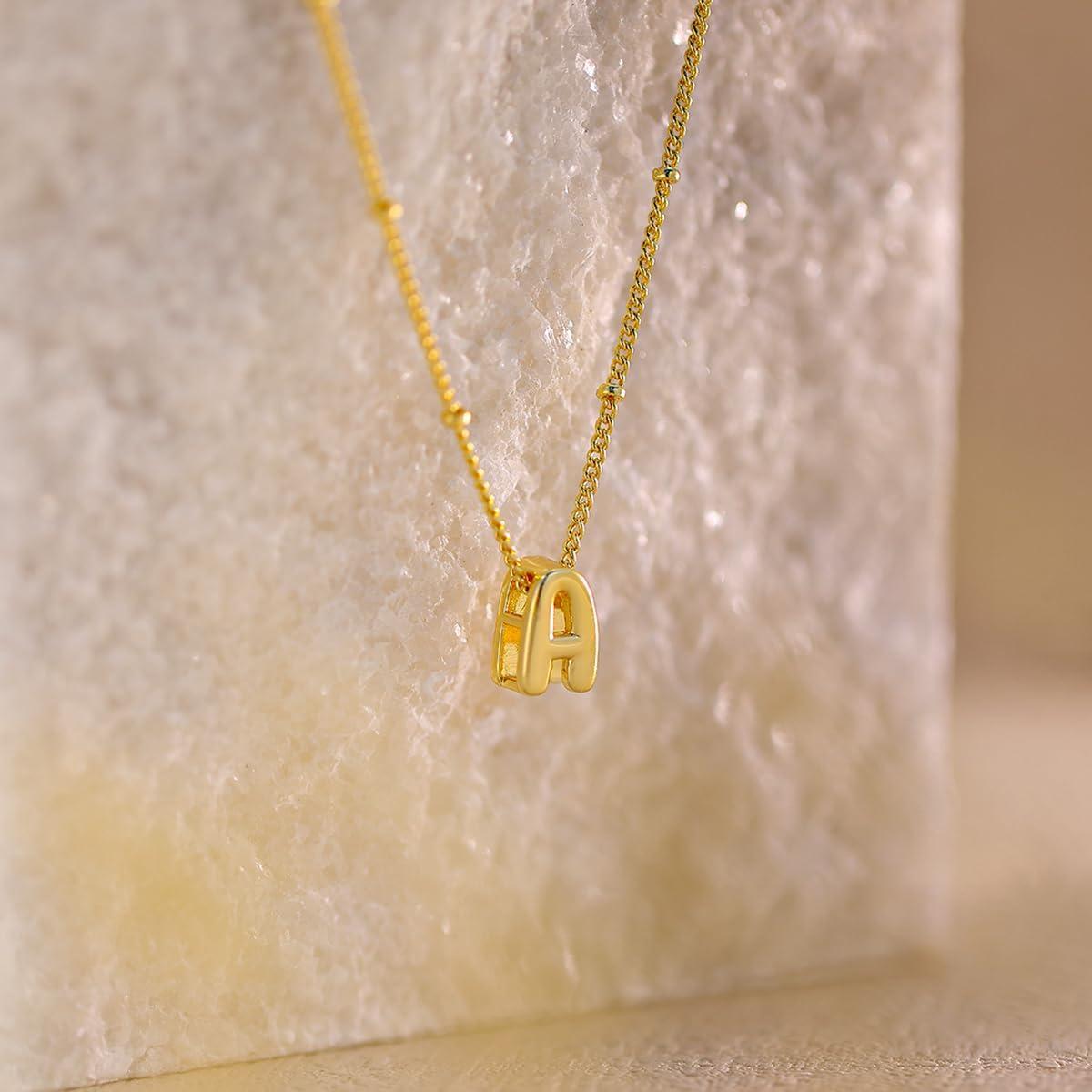 Collar de Iniciales Burbuja Dorado Zvcofun 40cm Ajustable