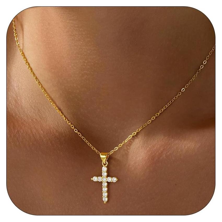 Collar Cruz de Oro 18K para Mujeres - Joyería Religiosa