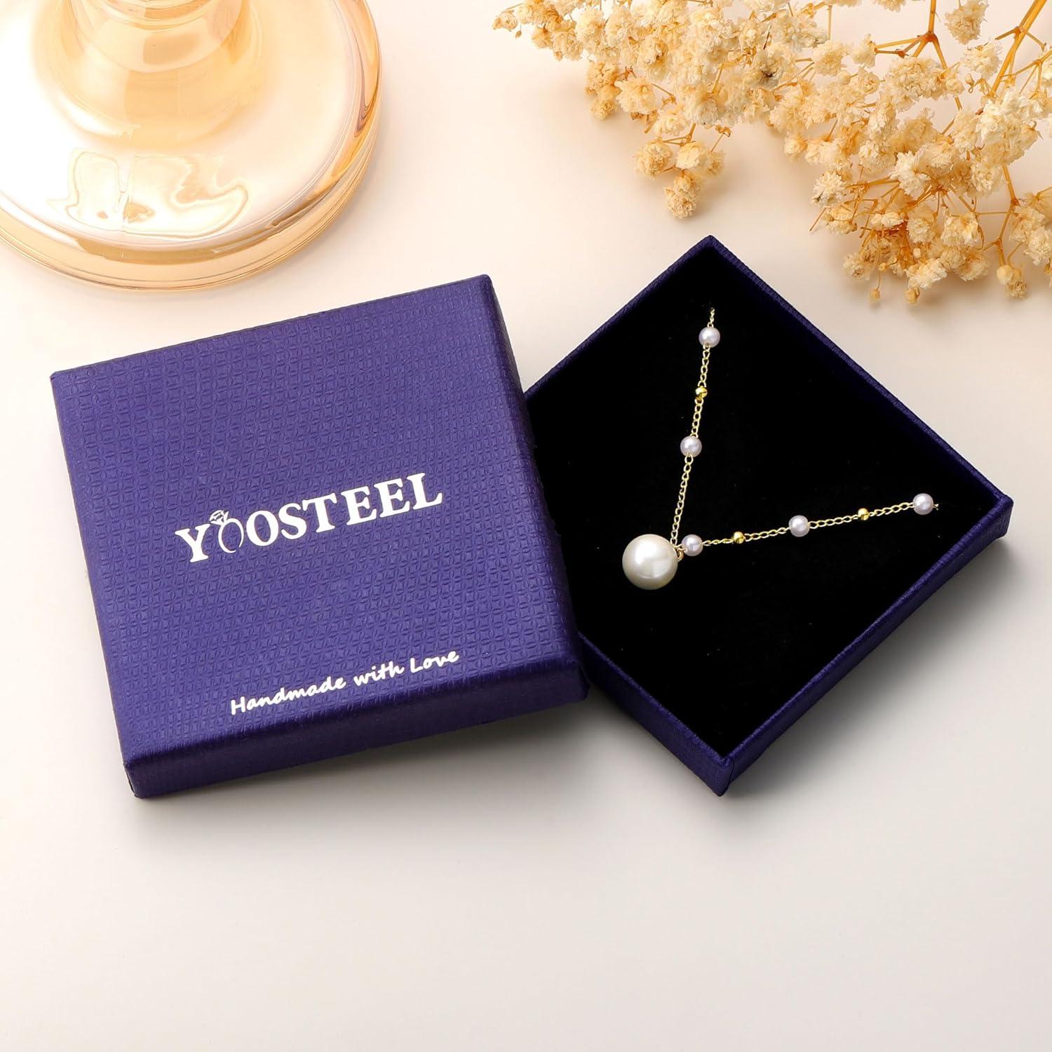 Collar de Perlas Yoosteel para Mujeres - Baño de Oro 14K