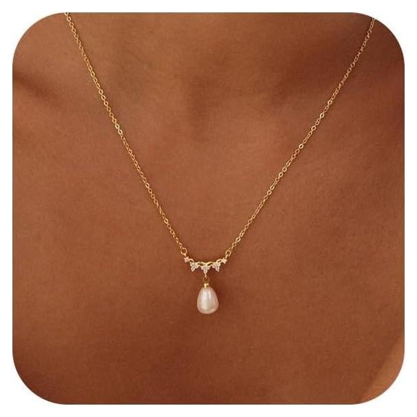 Collar de Perlas Doradas Hipoalergénico Hayopi 42 cm Ajustable