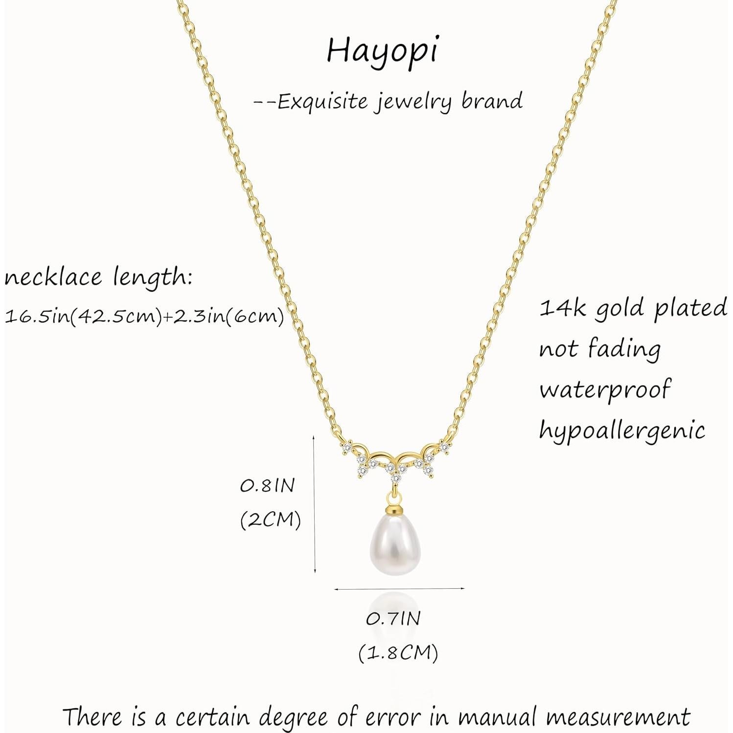 Collar de Perlas Doradas Hipoalergénico Hayopi 42 cm Ajustable