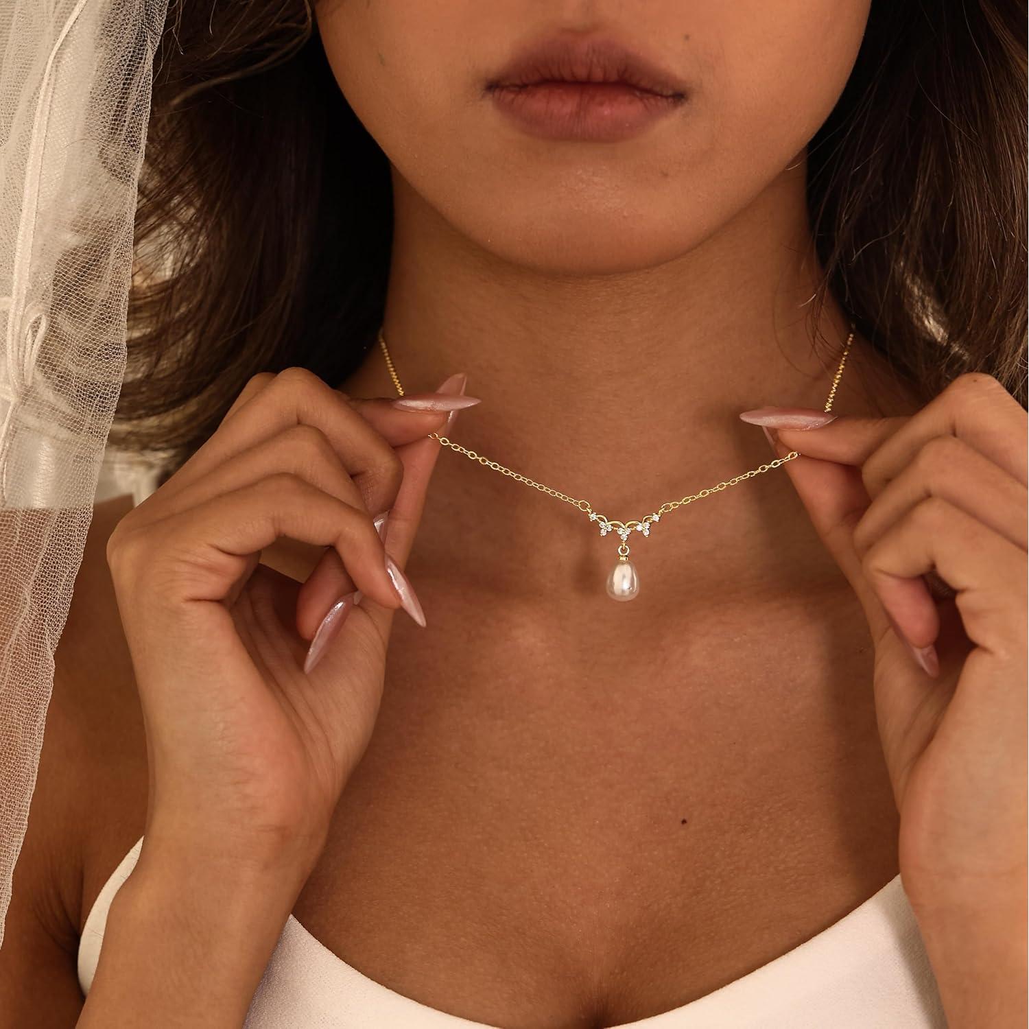 Collar de Perlas Doradas Hipoalergénico Hayopi 42 cm Ajustable