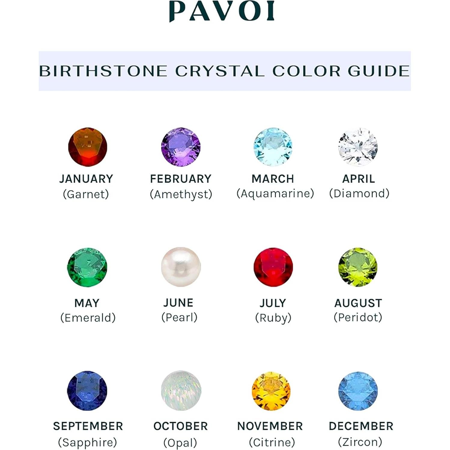 Collar de barra de cristal de nacimiento abril PAVOI 14K oro