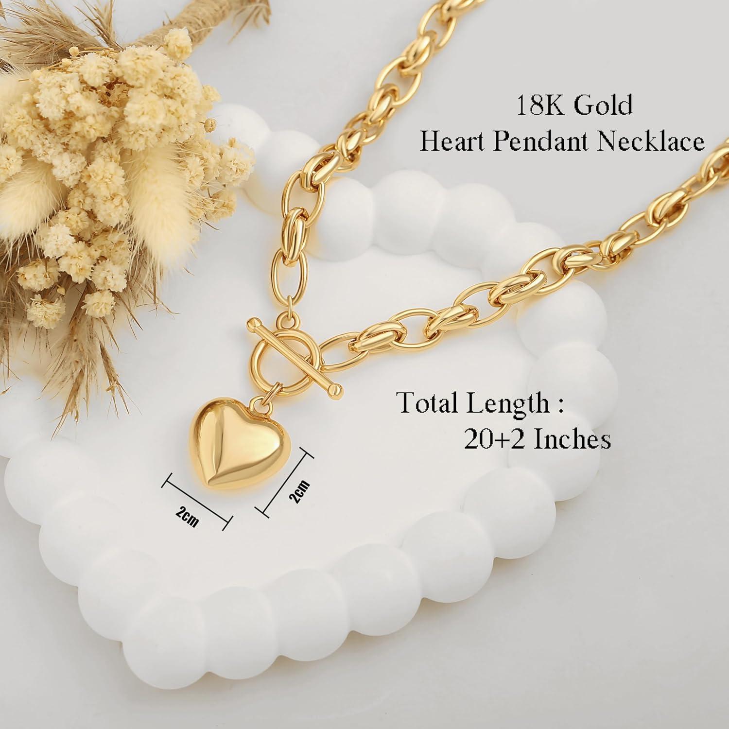 Collar Colgante de Oro 18K para Mujeres - Diseño Corazón