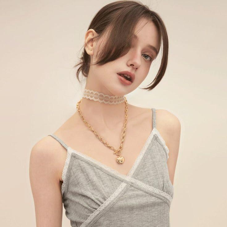 Collar Colgante de Oro 18K para Mujeres - Diseño Corazón