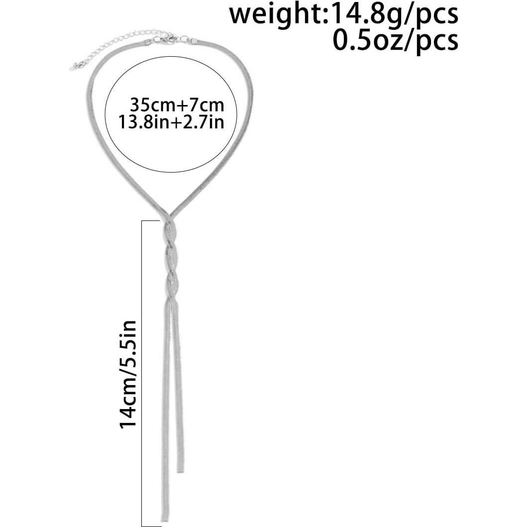 Collar Lariat de Oro para Mujeres con Borlas 35-42cm