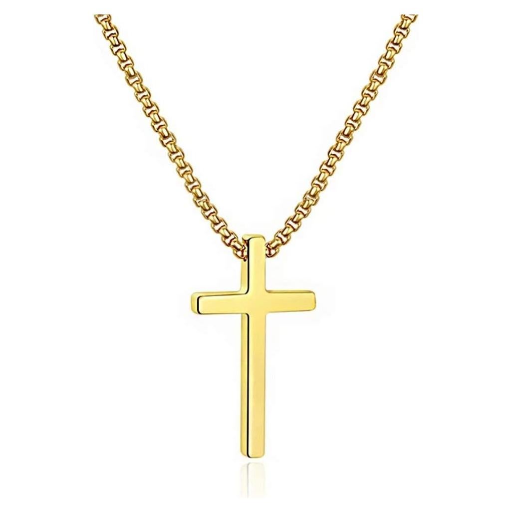 Collar de Cruz M MOOHAM para Hombres Acero Inoxidable 45.72 cm