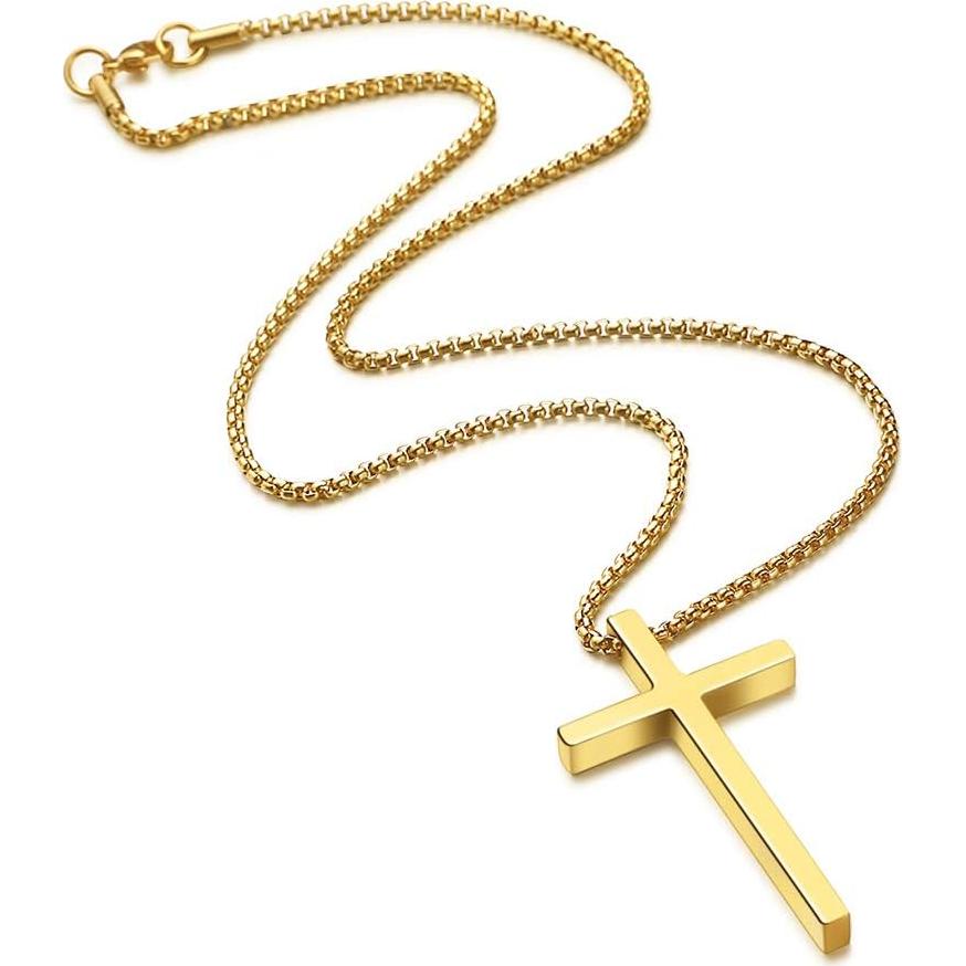 Collar de Cruz M MOOHAM para Hombres Acero Inoxidable 45.72 cm