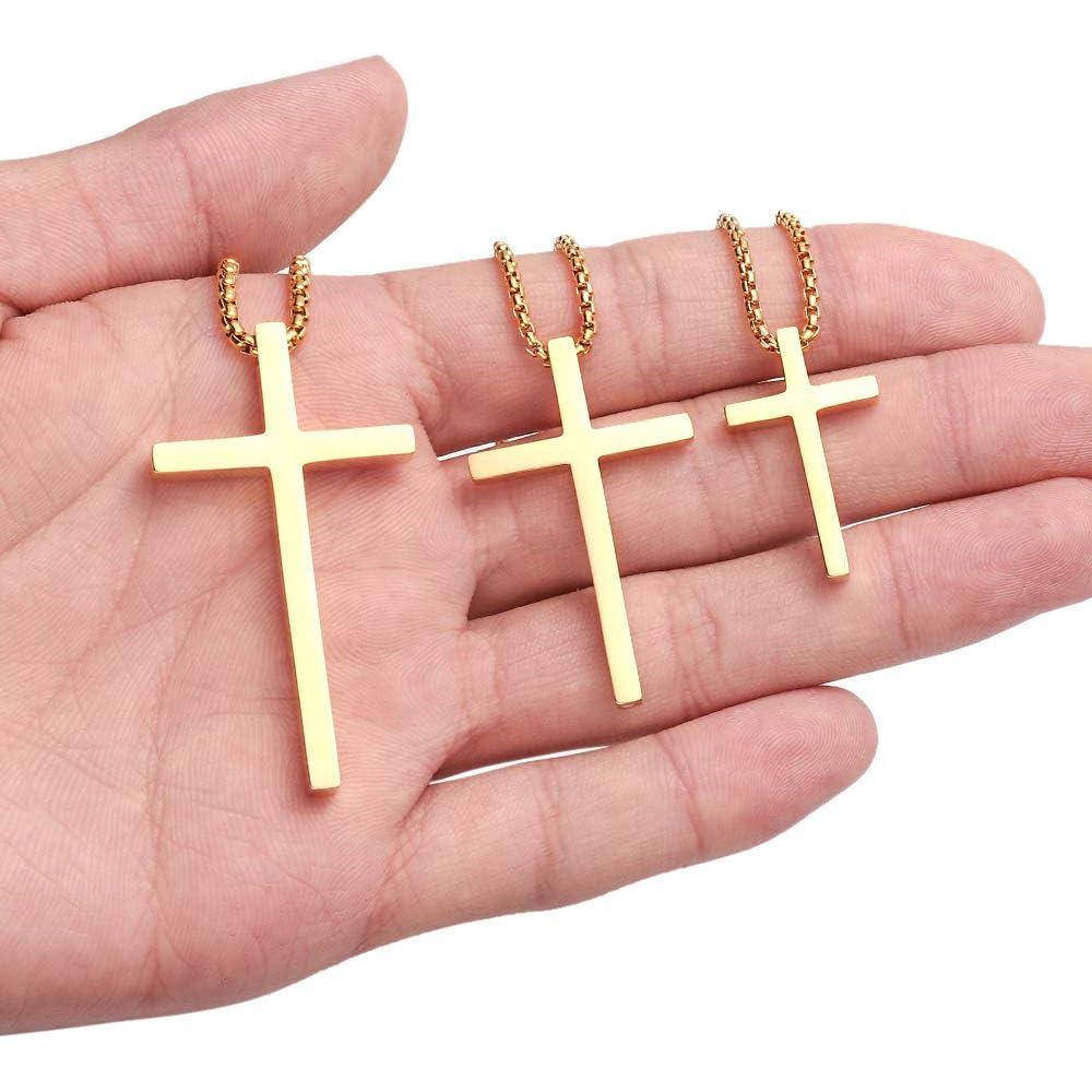 Collar de Cruz M MOOHAM para Hombres Acero Inoxidable 45.72 cm