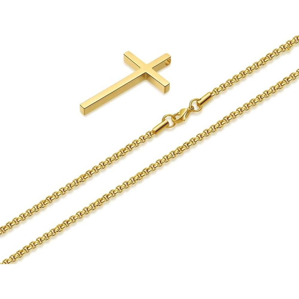 Collar de Cruz M MOOHAM para Hombres Acero Inoxidable 45.72 cm