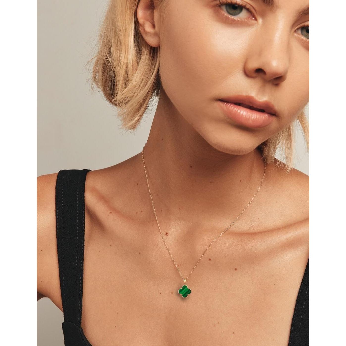 Collar de trébol GOLLEY chapado en oro 14K con madreperla