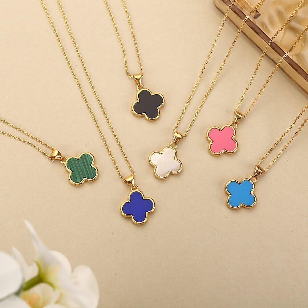 Collar de trébol GOLLEY chapado en oro 14K con madreperla