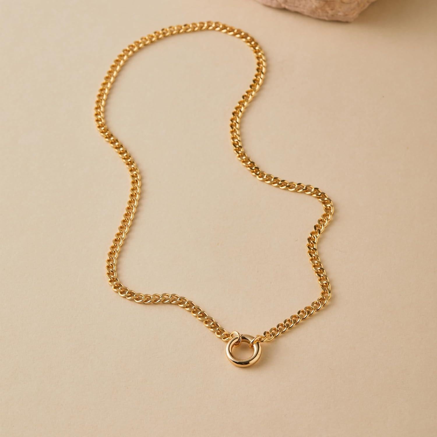 Collar Minimalista de Eslabones Cubanos Dorados 44.5 cm