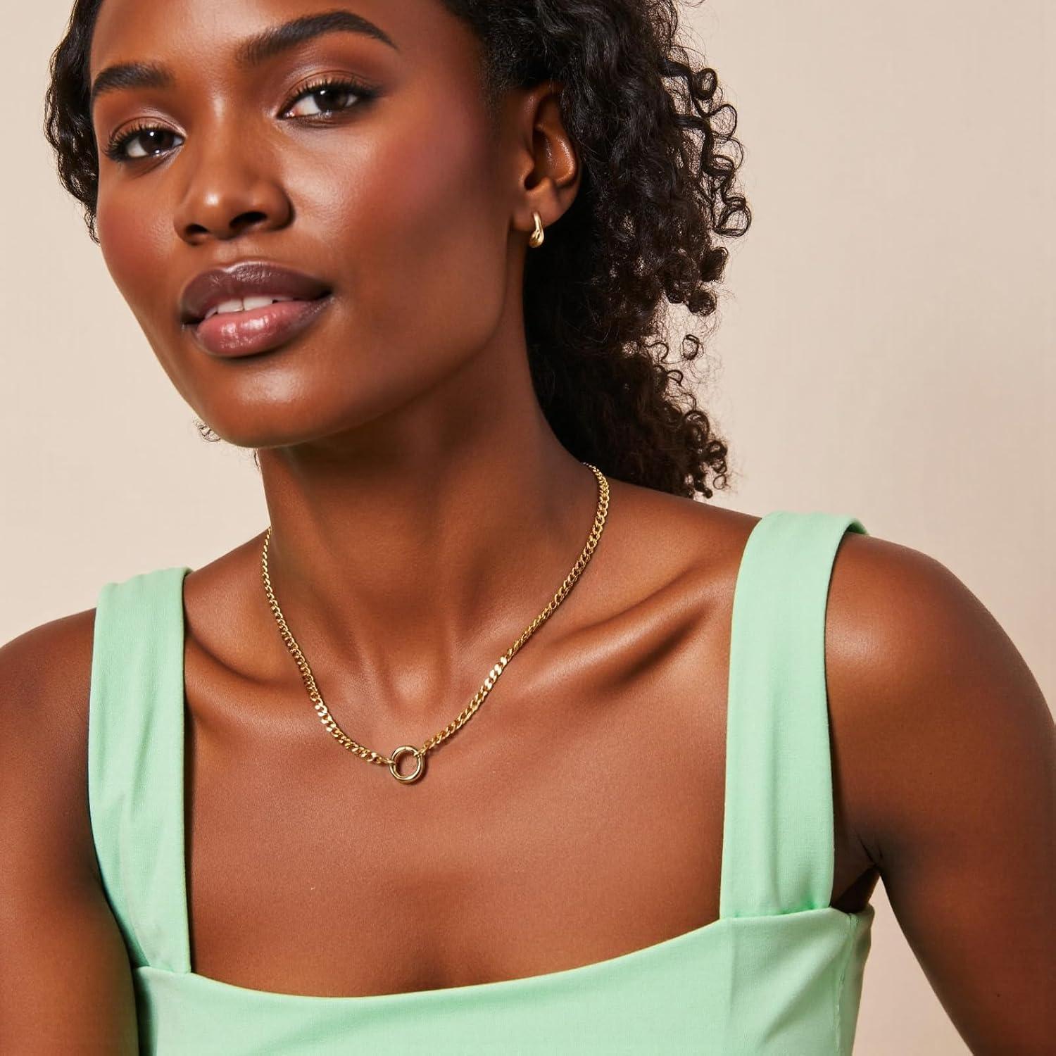 Collar Minimalista de Eslabones Cubanos Dorados 44.5 cm