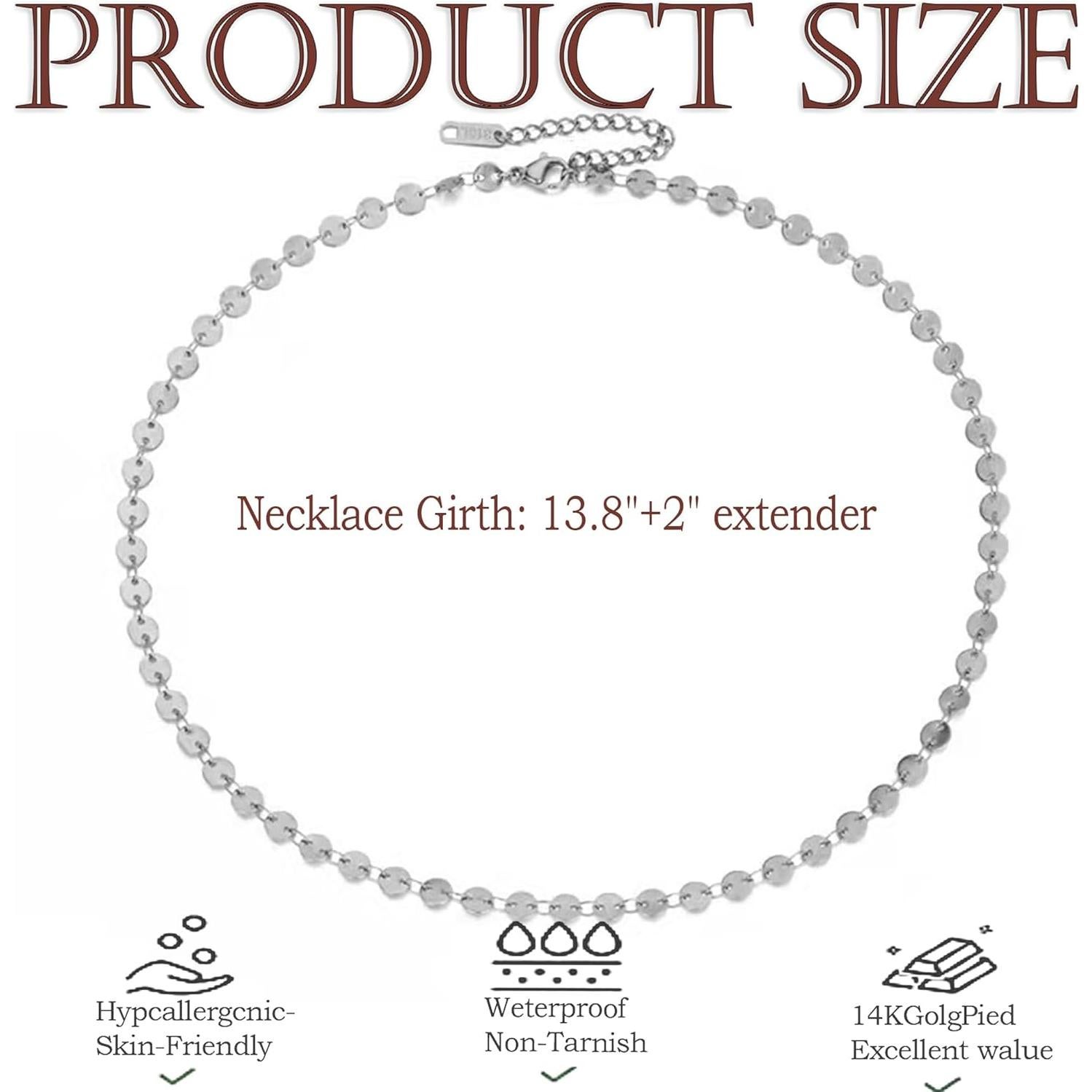 Collar Choker Dainty de Oro 14K y Plata Esterlina Ajustable