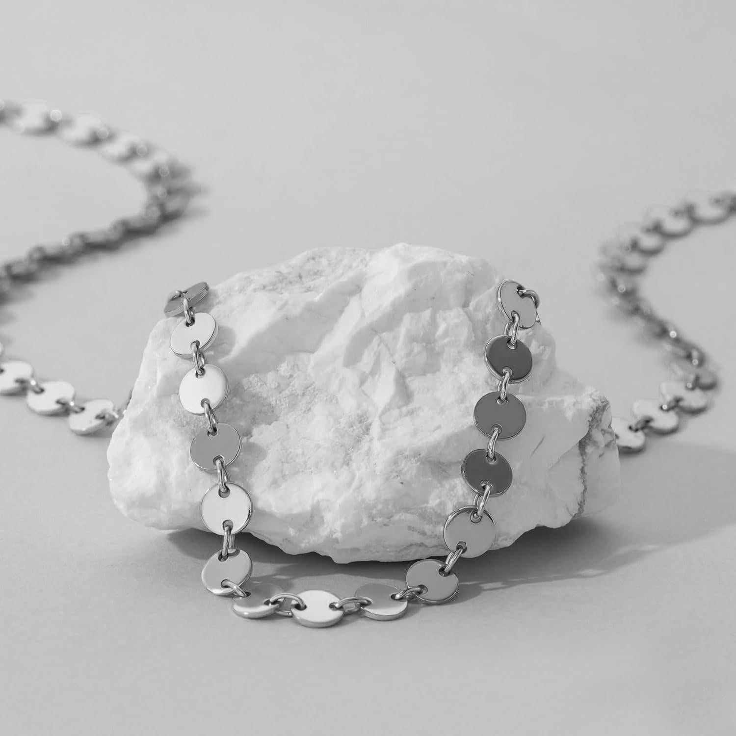 Collar Choker Dainty de Oro 14K y Plata Esterlina Ajustable