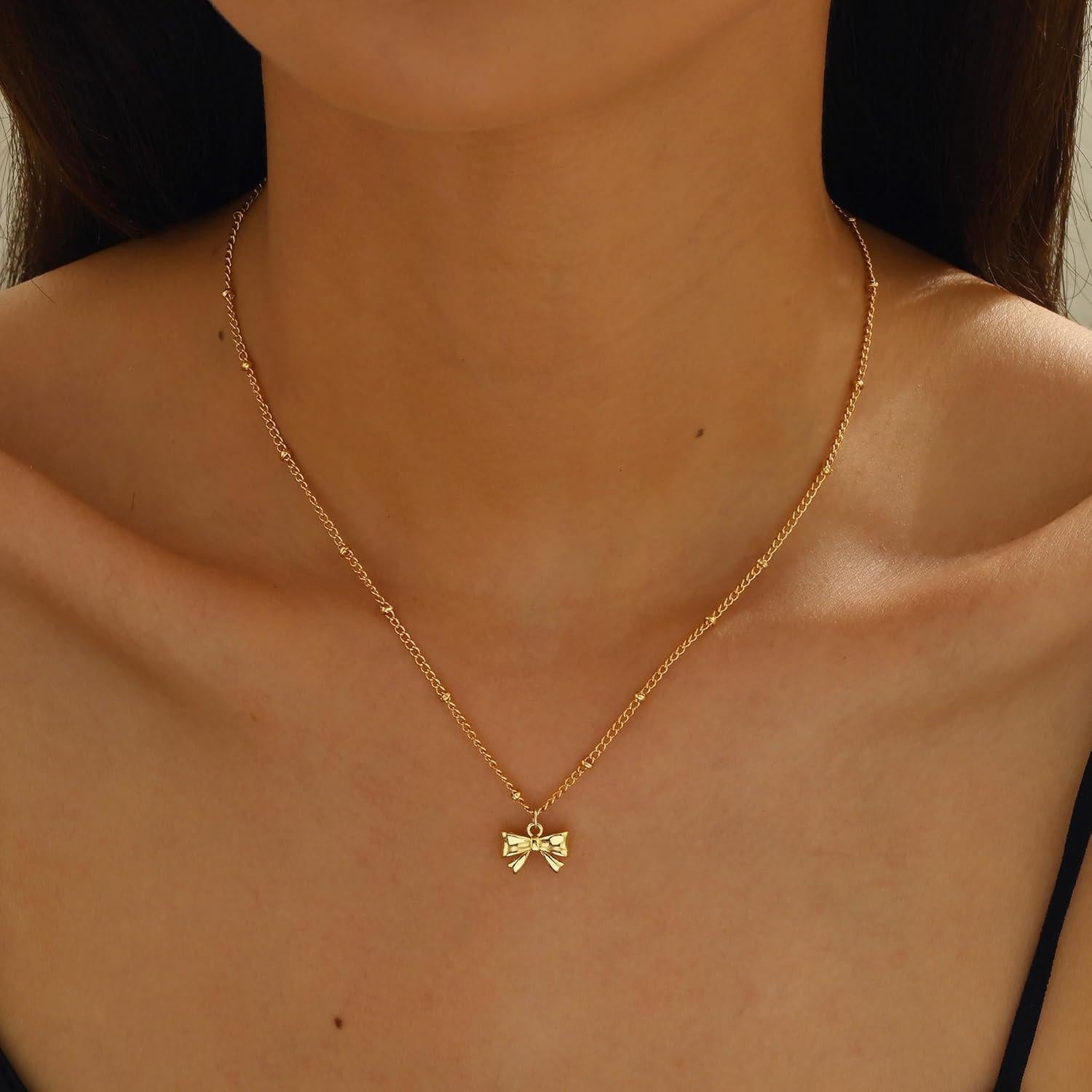 Collar choker dorado de arco 14K para mujeres - Joyería elegante