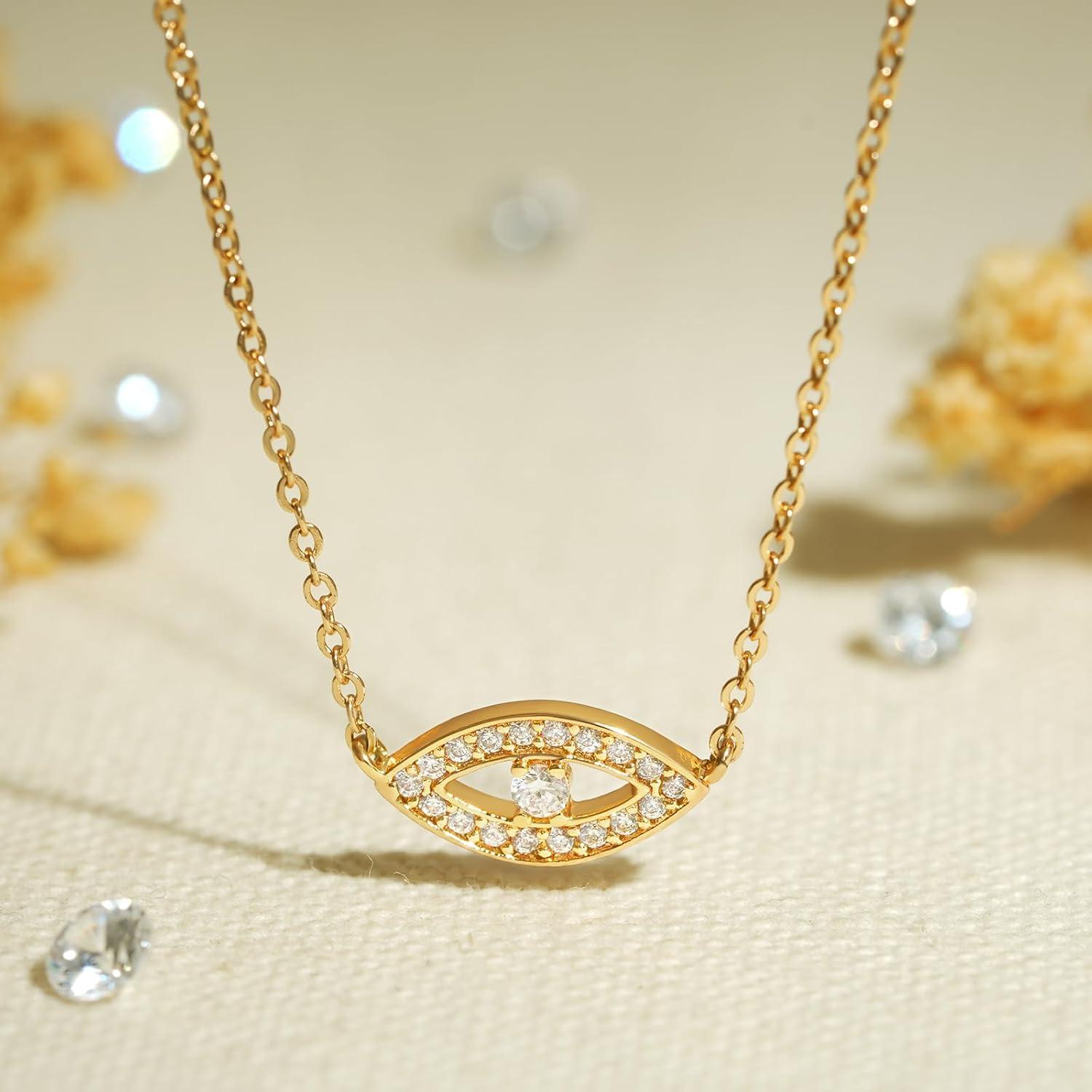 Collar BENEIGE Gold Ojo Maligno 14K para Mujeres 44.45 cm