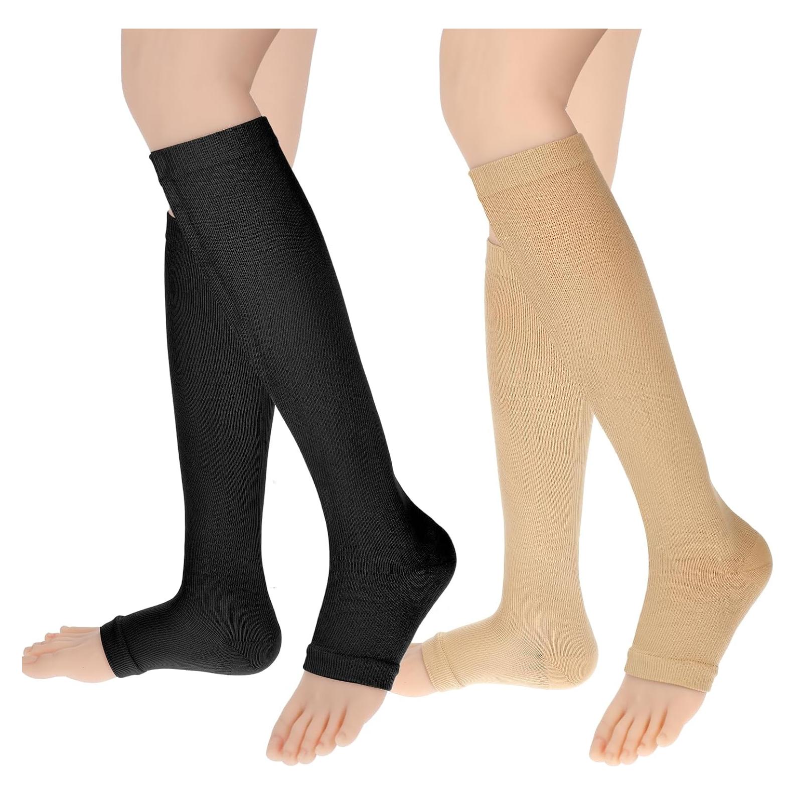Calcetines de Compresión Dimeho Punta Abierta 15-20 mmHg 2 Pairs