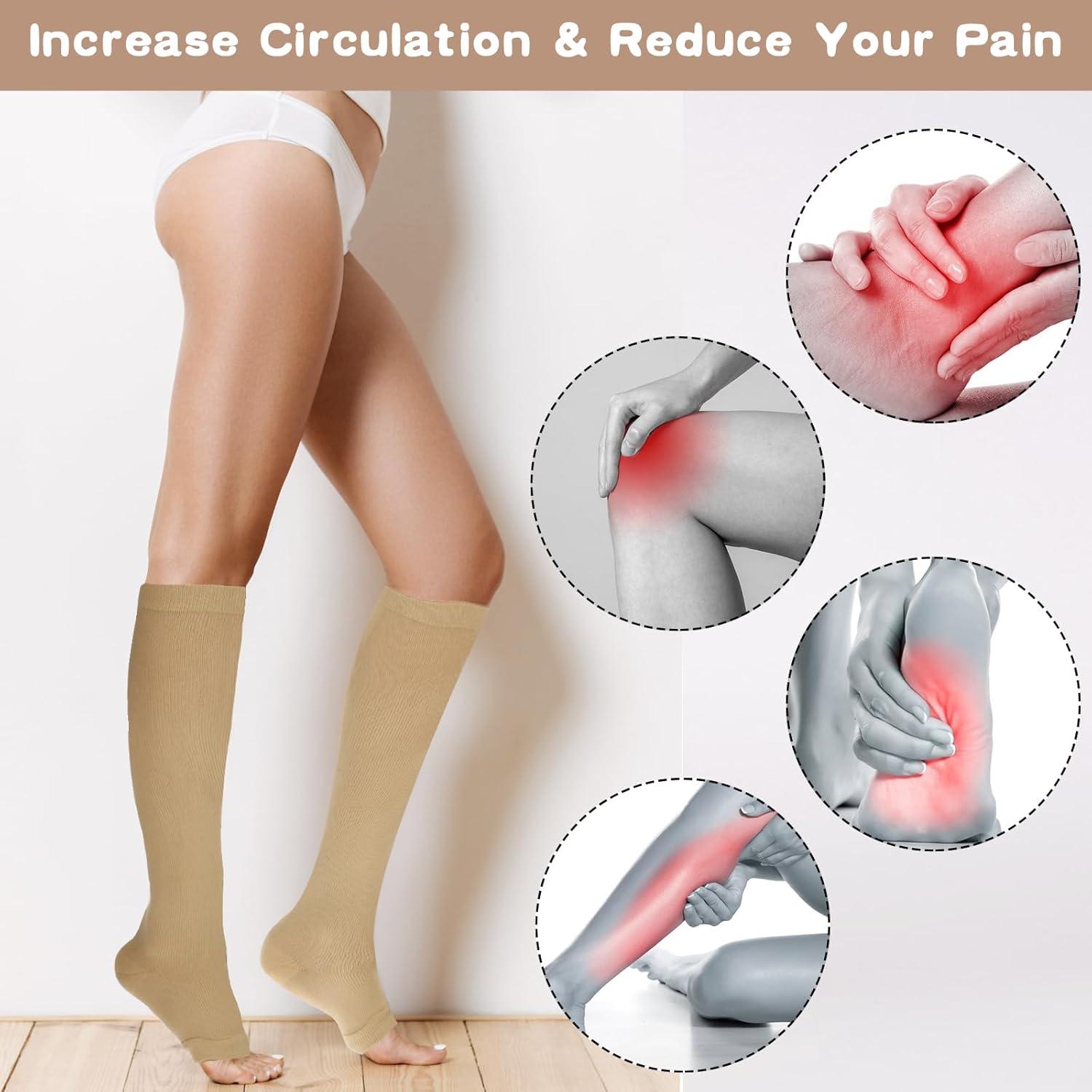 Calcetines de Compresión Dimeho Punta Abierta 15-20 mmHg 2 Pairs