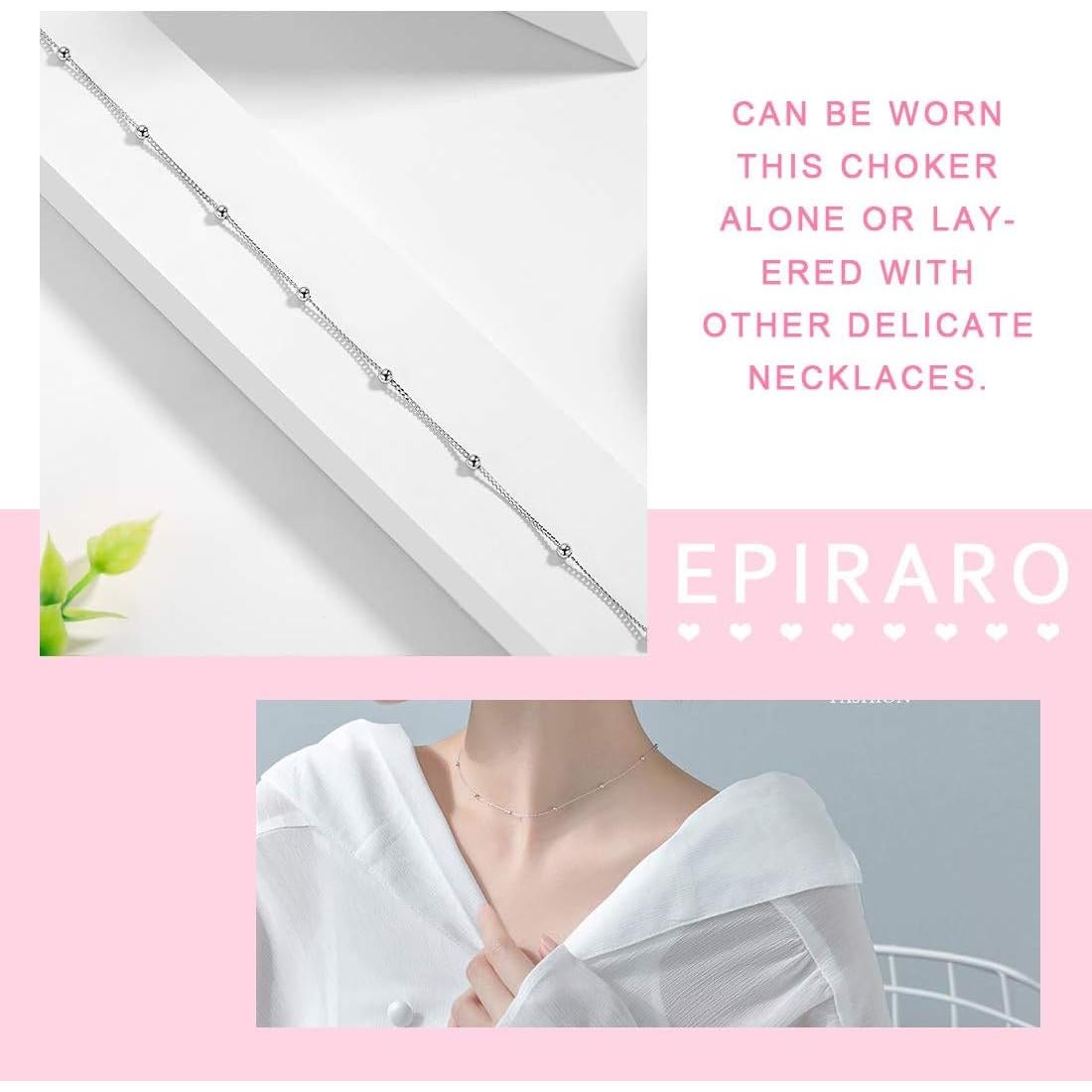 Collar Choker EPIRORA Plata Esterlina 925 con Perlas 40.64 cm