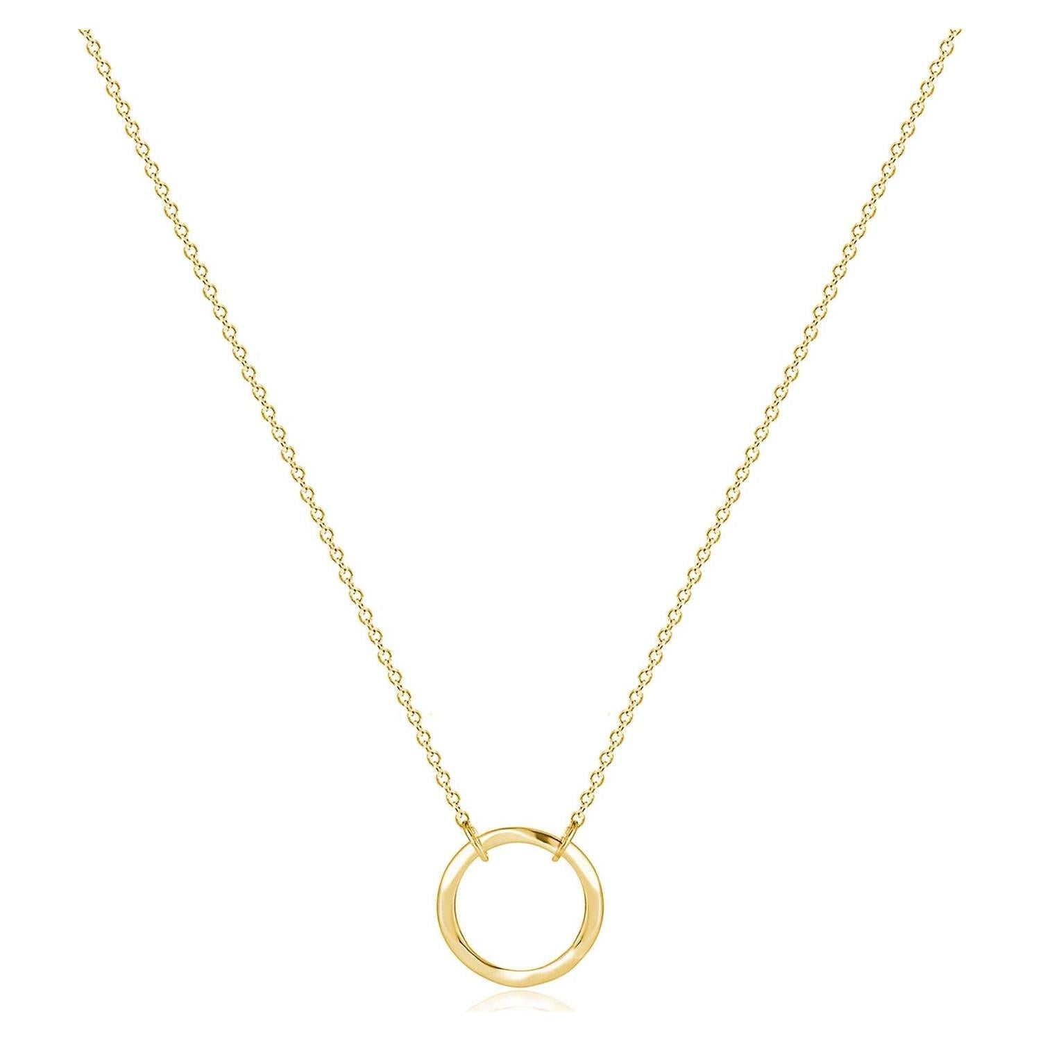 Collar Choker Fettero Dorado 14K Luna Nueva 43 cm Ajustable