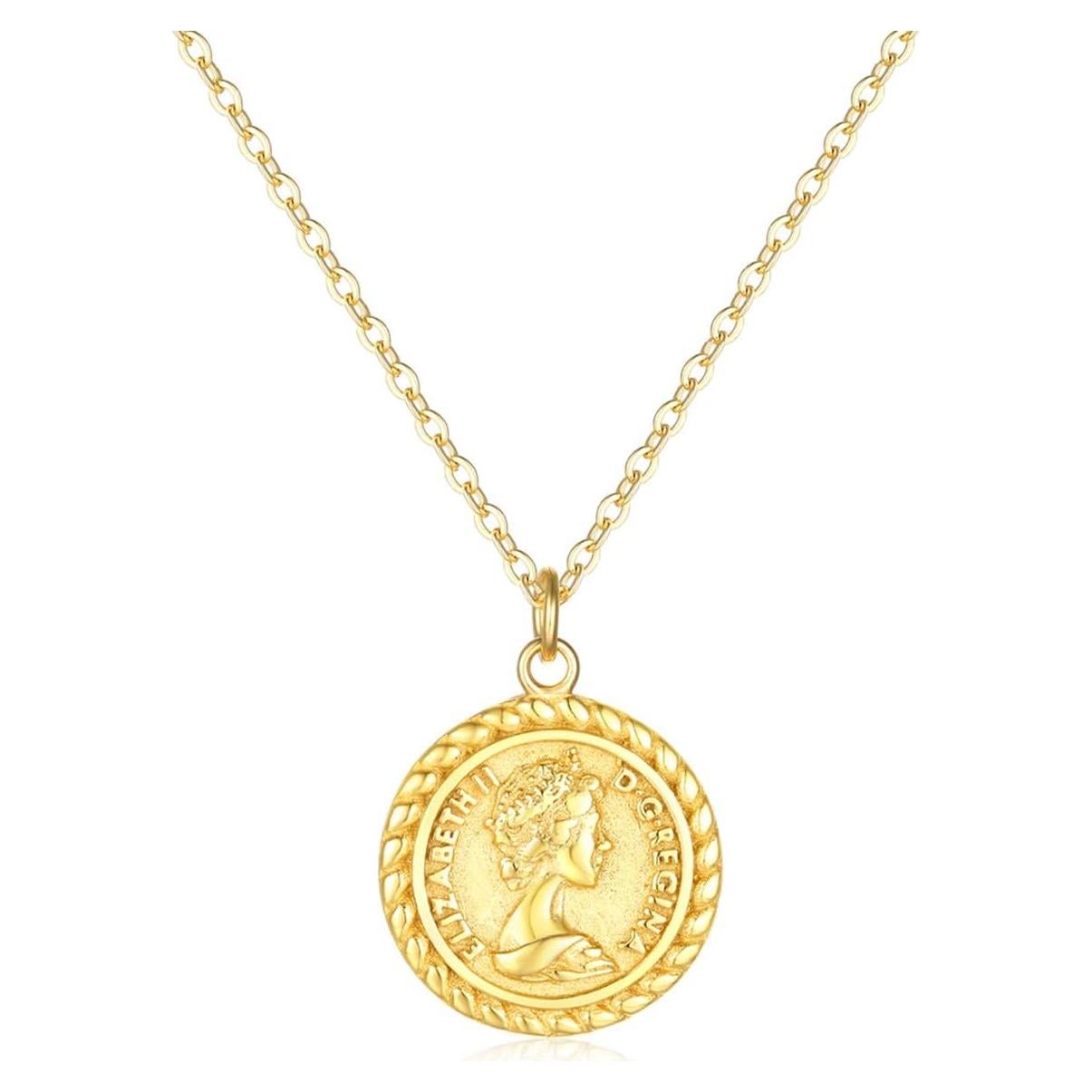 Collar Colgante Minimalista de Moneda en Oro 18K MEVECCO