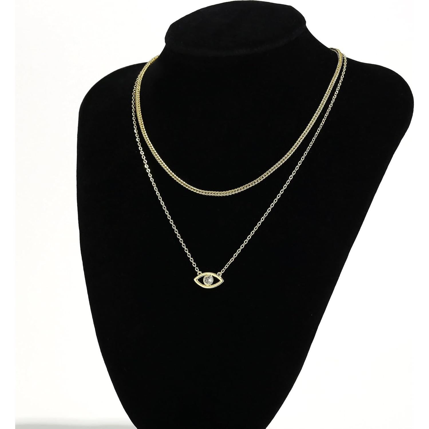 Collar Ojo Maligno 14K Ieftop Ajustable 35.56-45.72 cm