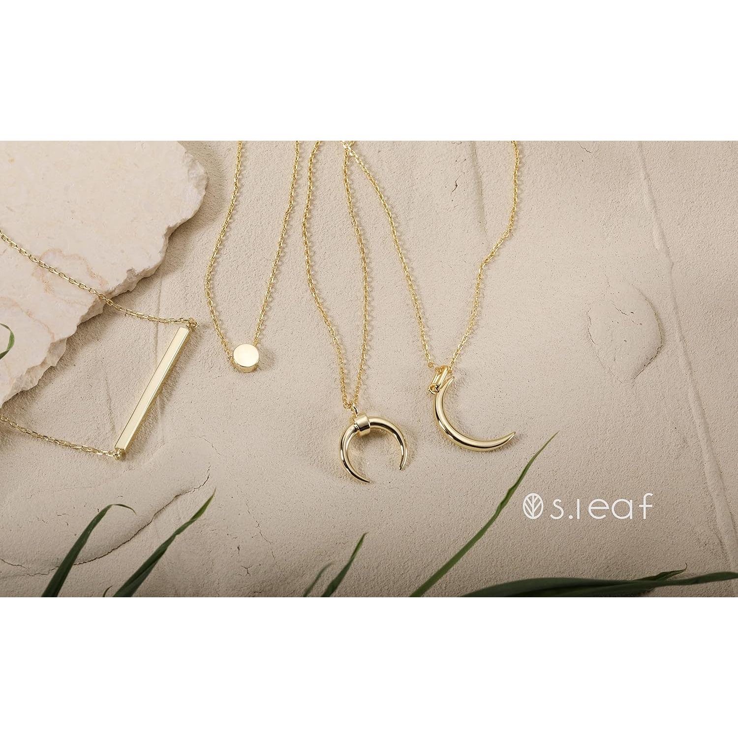 Collar Lariat S.Leaf de Plata Esterlina 925 y Oro 18k para Mujeres