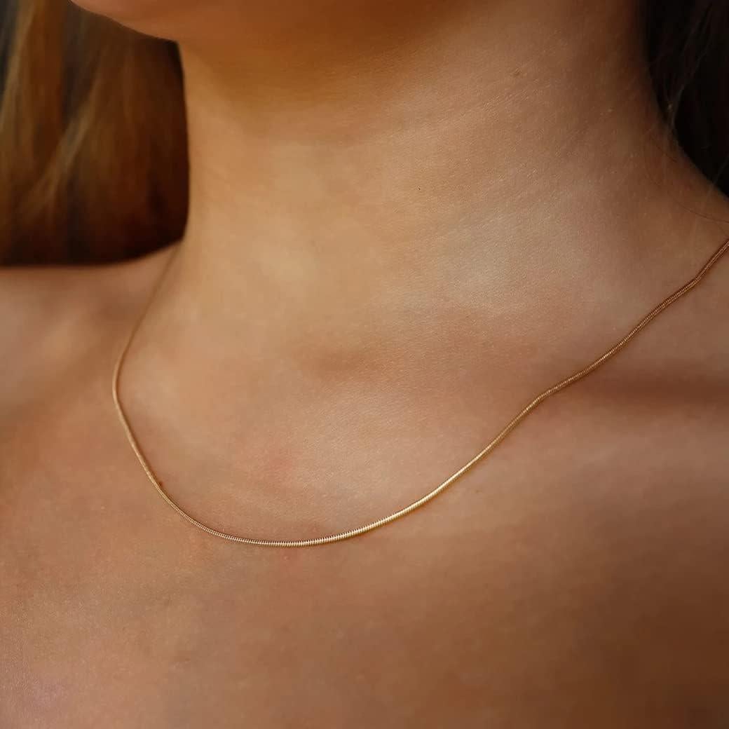 Collar Choker Herringbone Oro 18K 40.64 cm Mujeres Mauzew