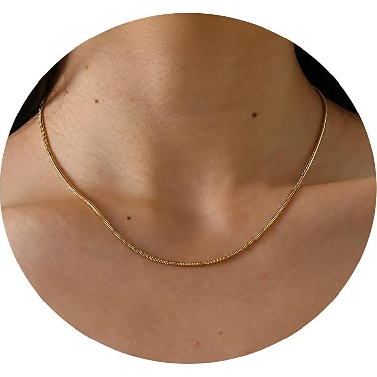 Collar Choker Herringbone Oro 18K 40.64 cm Mujeres Mauzew