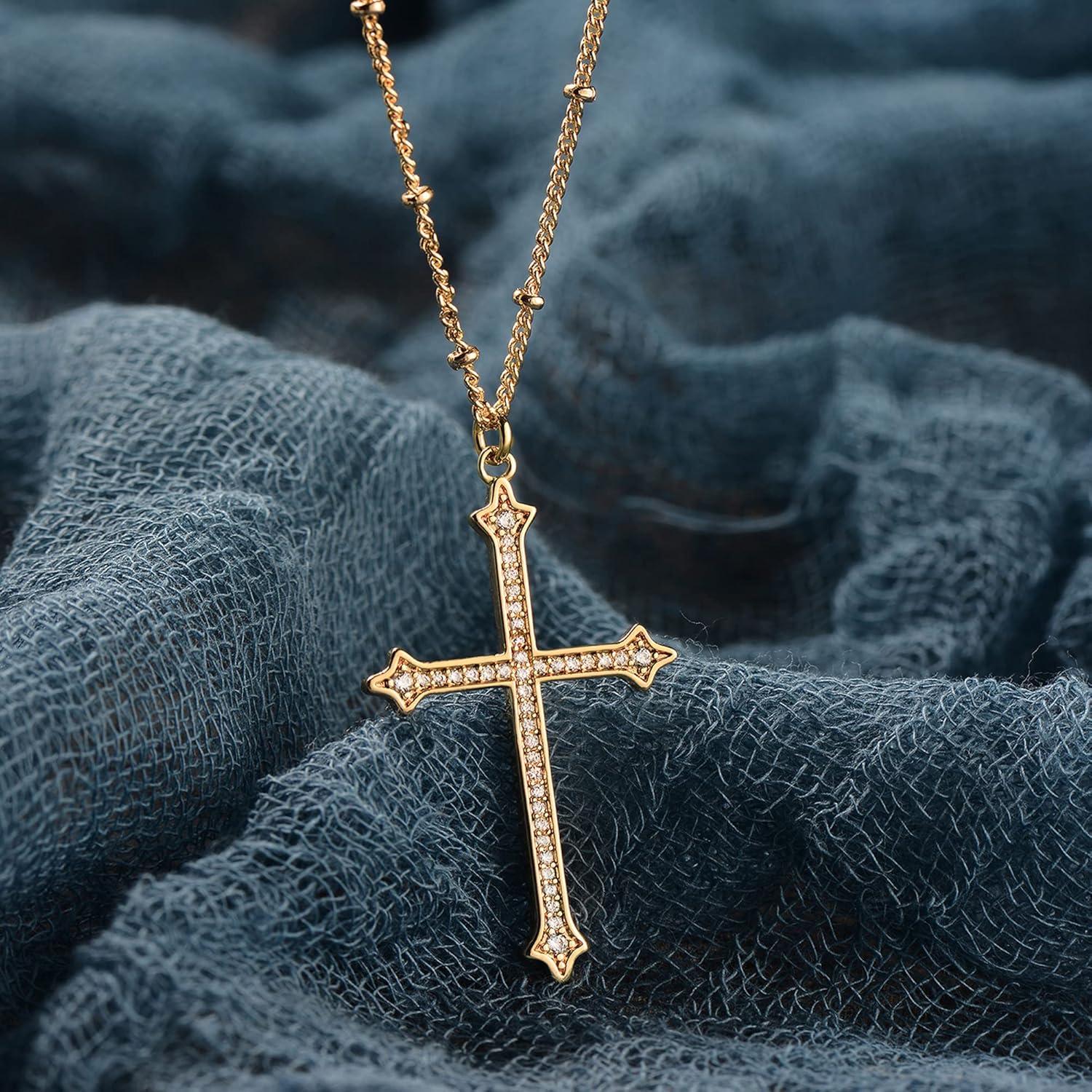 Collar Cruz Dainty MEVECCO Baño Oro 18K Zirconia