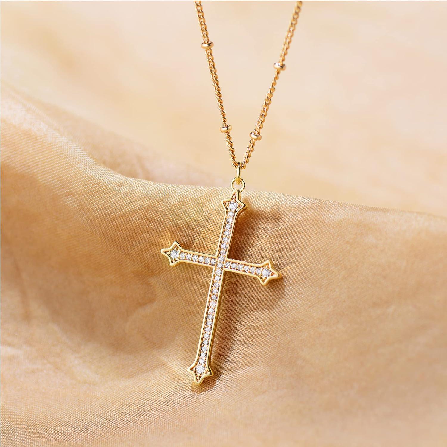 Collar Cruz Dainty MEVECCO Baño Oro 18K Zirconia