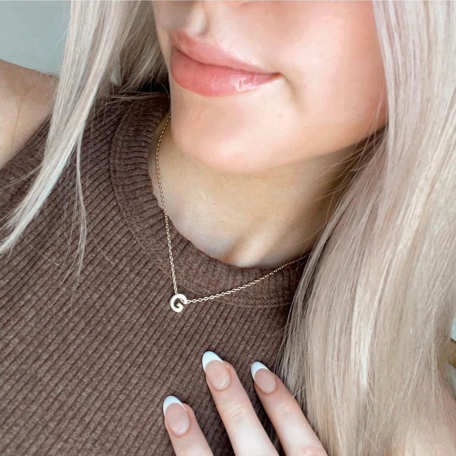 Collar Inicial Dainty de Oro 14k para Mujeres - Regalo Personalizado