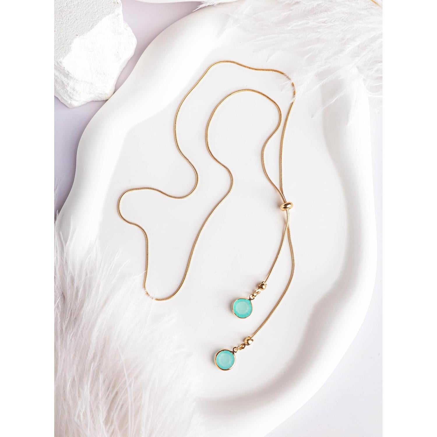 Collar Y con encanto de serpiente dorada MINACHI para mujeres